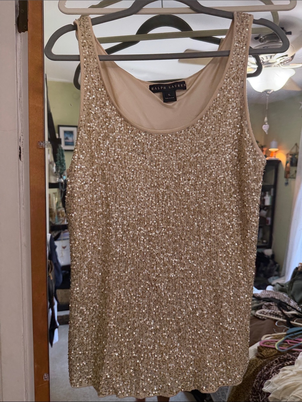 Ralph Lauren Champagne Sequin Tank Top